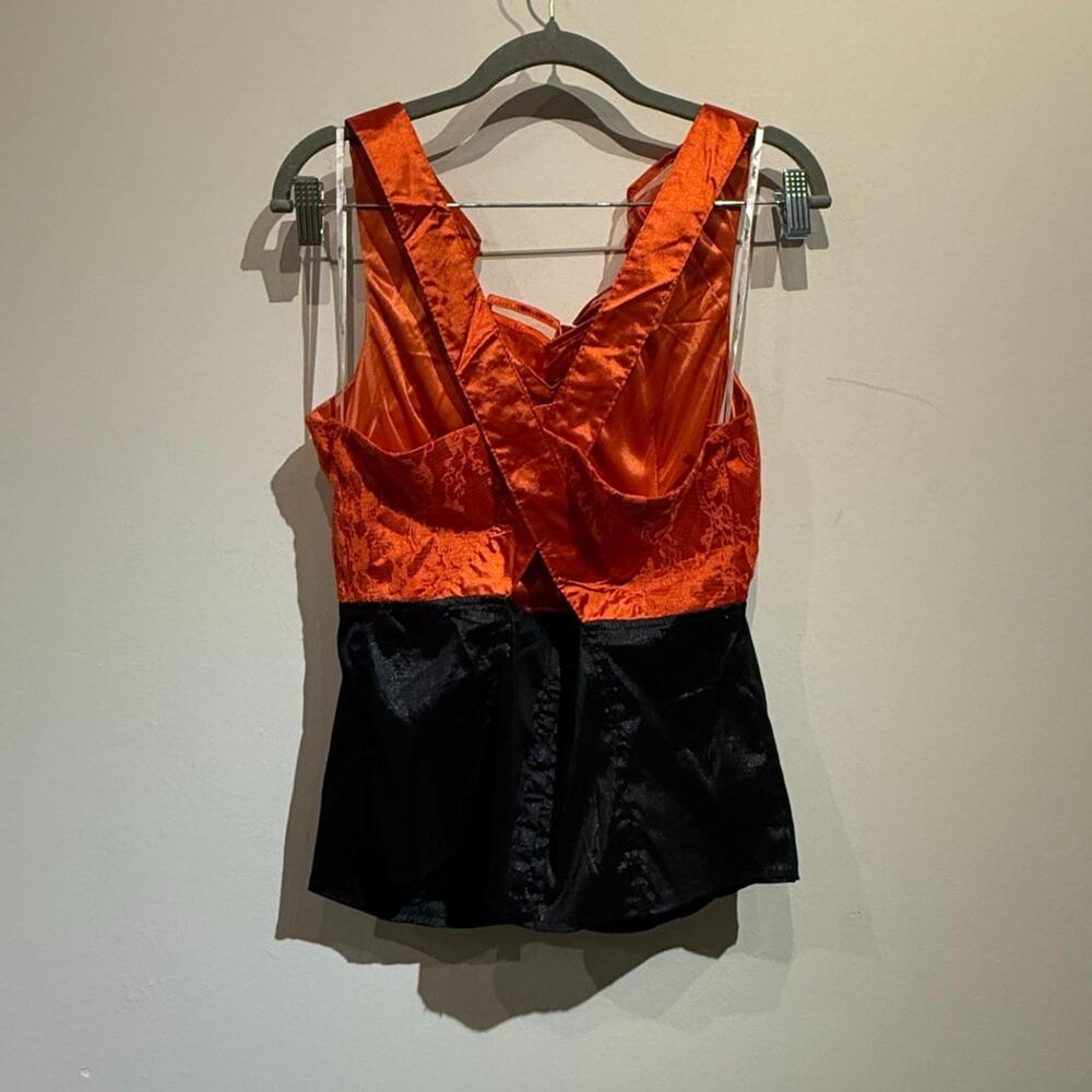 Orange and Black Ruffled Top - Picture 4 of 5